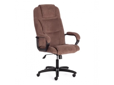 Кресло BERGAMO (22) флок коричневый / пластик чёрный
